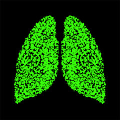 Abstract human lung of colorful ink splashes, grunge splatters. Vector illustration