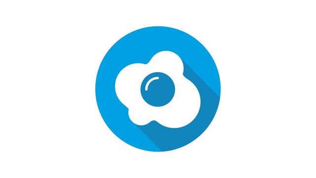Blue motion graphic icon animation fried egg