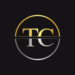 Initial Letter TC Logo Design Vector Template. Linked Typography TC Letter Logo Design