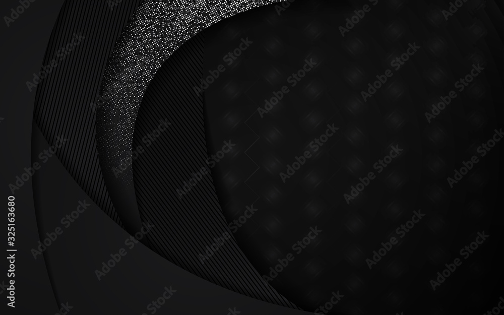 Poster dark abstract background with paper shapes overlap layers. luxury and modern concept texture with si