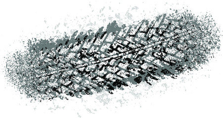 Vector trail design trace of the tyre in grunge style for your design. © Anton Shpak