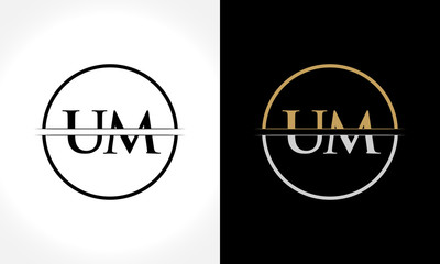 Initial Letter UM Logo Design Vector Template. UM Letter Logo Design