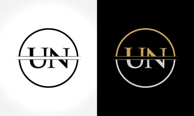 Initial Letter UN Logo Design Vector Template. UN Letter Logo Design