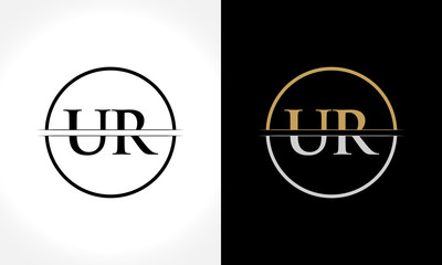 Initial Letter UR Logo Design Vector Template. UR Letter Logo Design