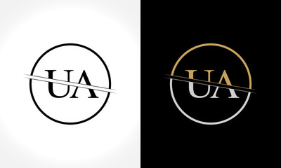 Initial Letter UA Logo Design Vector Template. UA Letter Logo Design