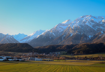 landscape with mountains.sunset