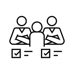 Collective tasks line icon, concept sign, outline vector illustration, linear symbol.