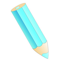Blue pencil vector icon isolated
