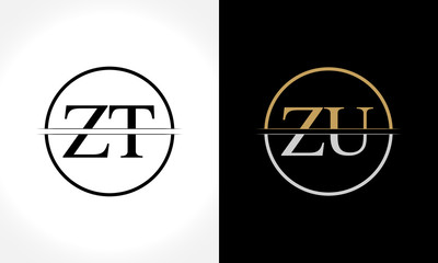Initial ZU Logo Design Vector Template. Creative Letter ZU Business Logo Vector Illustration