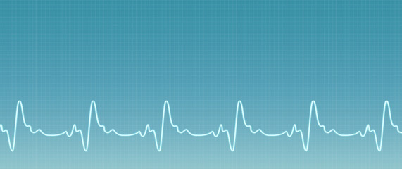 Blue background with ecg line. Illustration of the ecg waves activity. Medical web sites with copy...