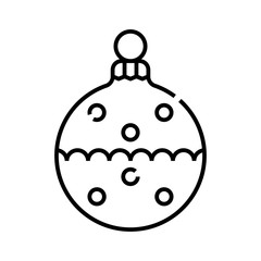 Christmas decoration toy line icon, concept sign, outline vector illustration, linear symbol.