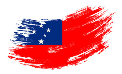 Samoan flag grunge brush background. Vector illustration.