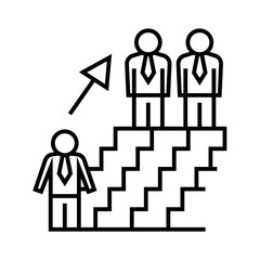 Career way line icon, concept sign, outline vector illustration, linear symbol.
