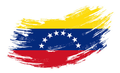 Venezuelan flag grunge brush background. Vector illustration.