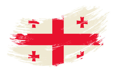 Georgian flag grunge brush background. Vector illustration.