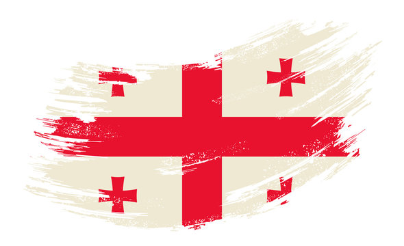 Georgian flag grunge brush background. Vector illustration.