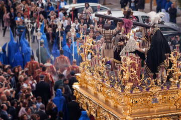 Holy week in Spain, the procession of Christ the exaltation.