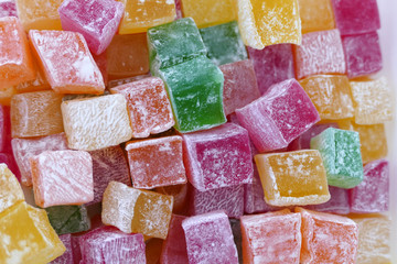 Turkish delight, a variety of colorful fruit-flavored Turkish delight,