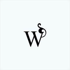 w letter ornament deco logo initial