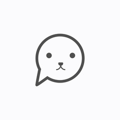 vector chat cat facelogo design template