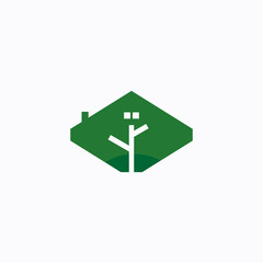 vector home tree nature logo design template