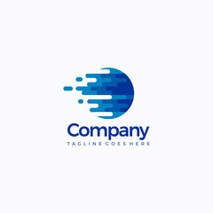 Fototapeta premium vector digital circle data logo design template