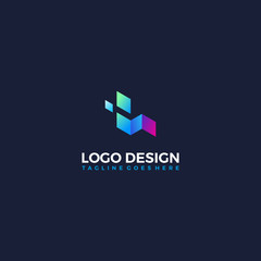 Obraz premium vector abstract pixel logo design template