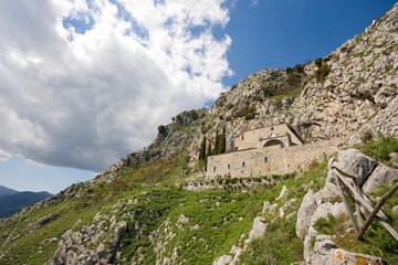 hermitage of San Michele on Monte Caruso. Taburno Camposauro Park, Benevento, Campania, Italy