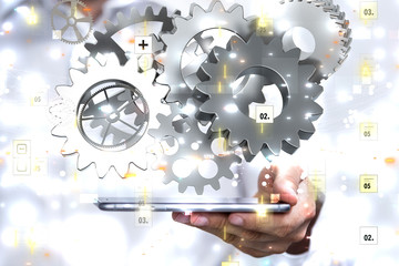 Gear With Success Concept digital.