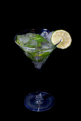  green mint drink mahito. Lime lemon cocktail.
