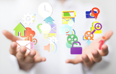 Cloud storage and Computing concept digital