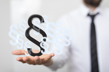 paragraph law sign digital in hand