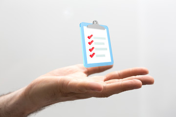 Digital checklist or todo-list displayed .