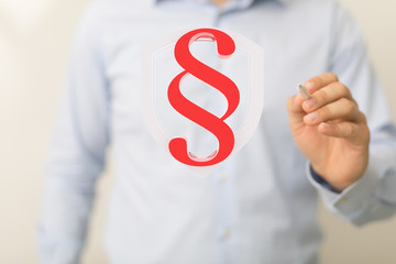 paragraph law sign digital in hand