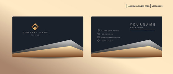 Luxury design business card with gold style minimalist template