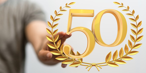 50 years anniversary celebration logotype with elegant celebration.