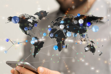 team work connection digital concept .