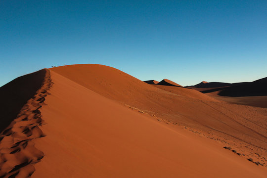 Red sand dunes in the Namib desert, Sossuvlei, Namibia.