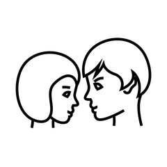 Classmates relations line icon, concept sign, outline vector illustration, linear symbol.