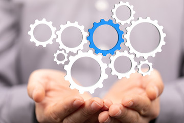 Gear With Success Concept digital.