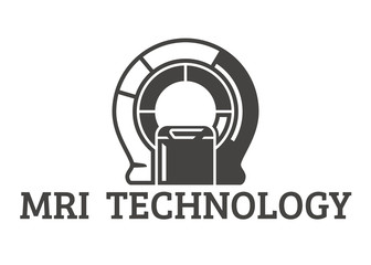 MRI technology monochrome logo with sample text