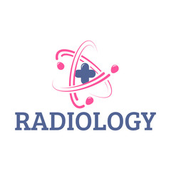 Nuclear medicine abstract logo with sample text