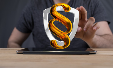 paragraph law sign digital in hand