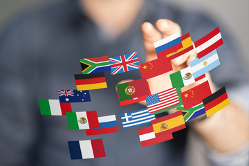 national flags of different countries.