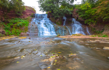 Obraz premium beautiful waterfall on a mountain river