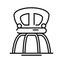 Comfortable chair line icon, concept sign, outline vector illustration, linear symbol.