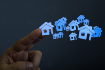 Real Estate Agent house hand concept.
