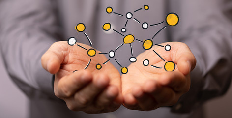 team work connection digital concept .