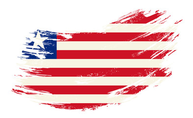 Liberian flag grunge brush background. Vector illustration.