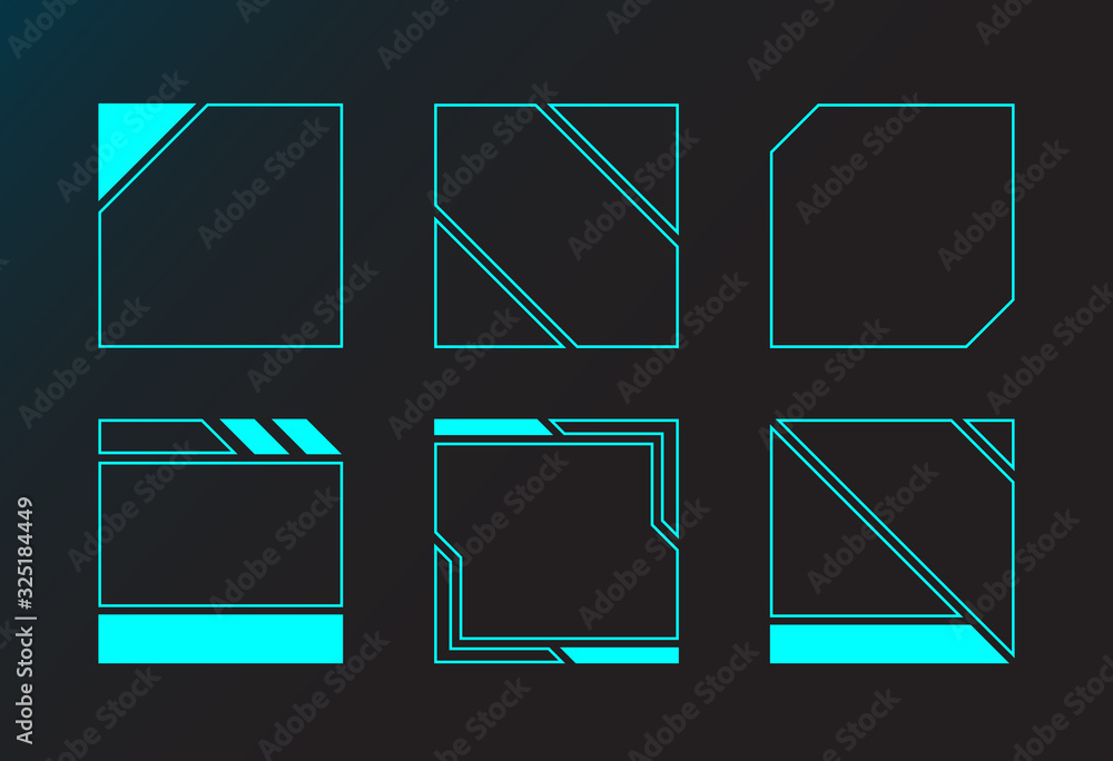 Aufkleber square frame abstract technology future interface hud .